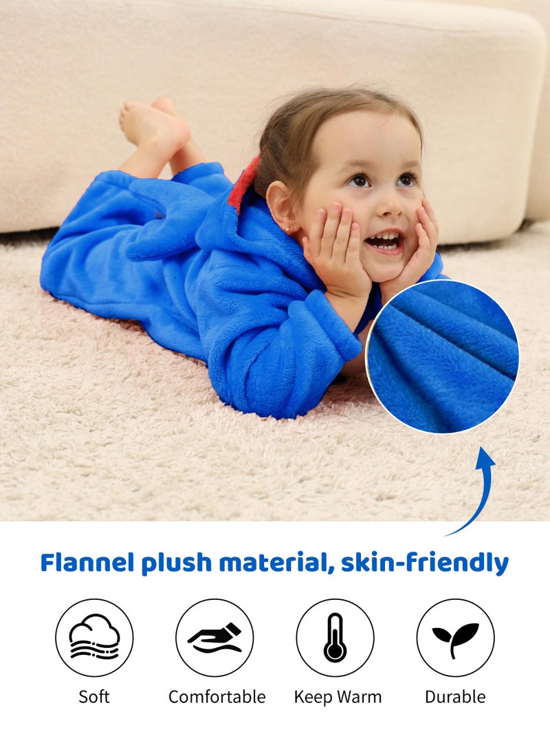 LOLANTA Toddler Boys Girls Shark Costume One-piece Romper Soft Animal Jumpsuit for Kids Holiday Birthday Gift (Blue, 2-3T) - Image 4